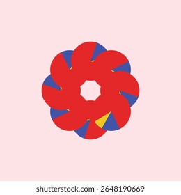 Geometric mandala. Circular, concentric and radial motif icon. Repeating circle diagram illustration forming a flower pattern. suitable for decorative design