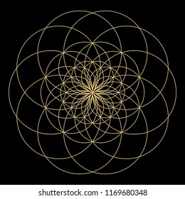 Geometric mandala. Circular ornament.