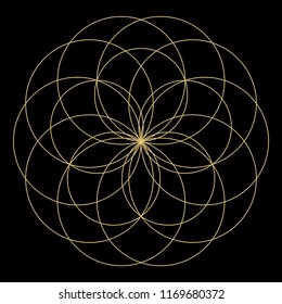 Geometric mandala. Circular ornament.