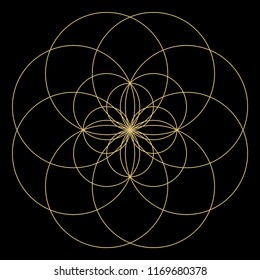 Geometric mandala. Circular ornament.