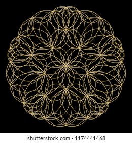 Geometric mandala. Circular ornament.