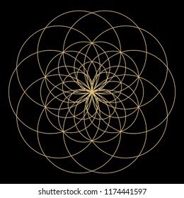 Geometric mandala. Circular ornament.