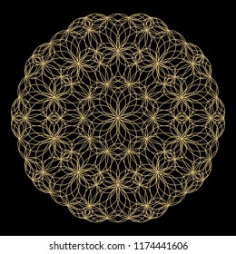 Geometric mandala. Circular ornament.