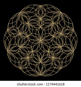Geometric mandala. Circular ornament.