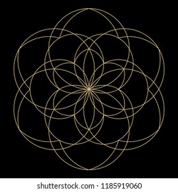 Geometric mandala. Circular ornament.