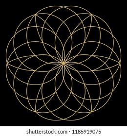 Geometric mandala. Circular ornament.
