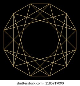 Geometric mandala. Circular ornament.