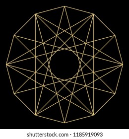 Geometric mandala. Circular ornament.