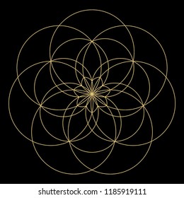 Geometric mandala. Circular ornament.