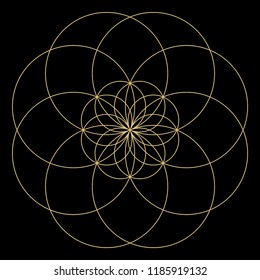 Geometric mandala. Circular ornament.