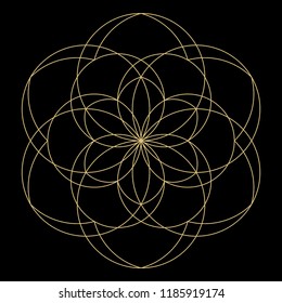 Geometric mandala. Circular ornament.