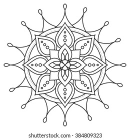 Geometric mandala. Coloring book for adults illustration.