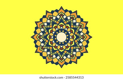 Geometric mandala design for banner, poster or fabric