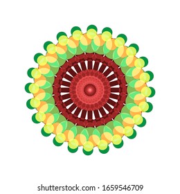  Diseño de Mandala geométrica. Elemento de diseño de adorno circular. Decoración de flores de Mandala. encajar en el logotipo, icono o símbolo, etc. ilustración vectorial