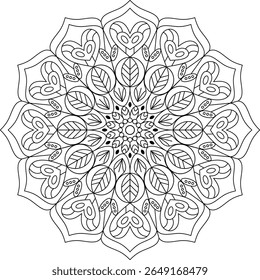 Projeto de mandala geométrica para relaxamento e coloração. Perfeito para adultos e entusiastas da arte, apresentando padrões detalhados