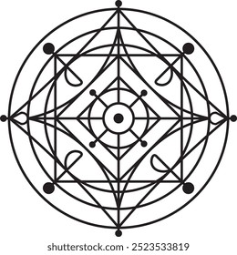 Eine geometrische Mandala-Design-Vektorgrafik