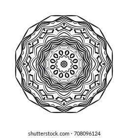 geometric mandALA DESIGN. vector illustration. black color