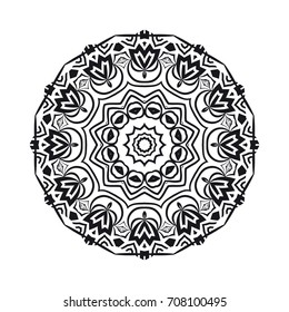 geometric mandALA DESIGN. vector illustration. black color