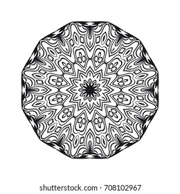geometric mandALA DESIGN. vector illustration. black color