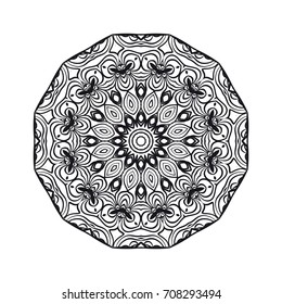 geometric mandALA DESIGN. vector illustration. black color