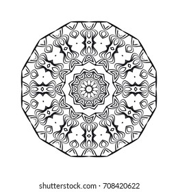 geometric mandALA DESIGN. vector illustration. black color