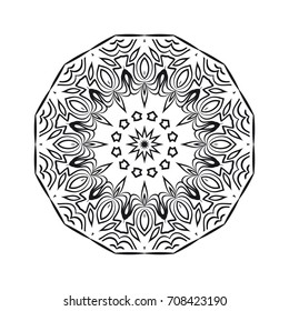 geometric mandALA DESIGN. vector illustration. black color
