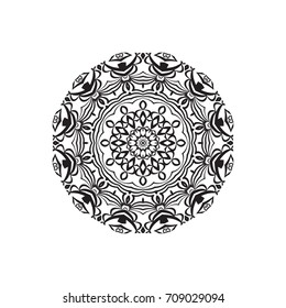 geometric mandala design. vector illustration. black color