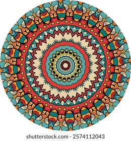 Geometric Mandala Design with Vibrant Colors