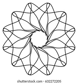 Geometric mandala elements, mandala motifs. Abstract circular shape