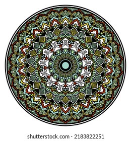 Geometric mandala with flower motif (vector image)