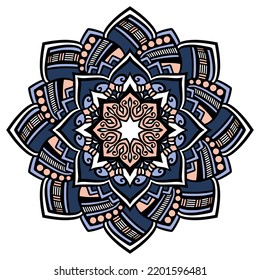 Mandala geométrica con motivos florales (imagen vectorial)