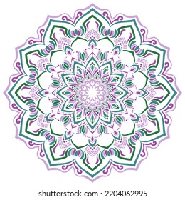 Geometric mandala with flower motif (vector image)