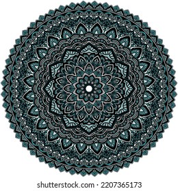 Geometric mandala with flower motif (vector image)