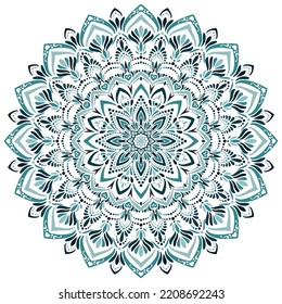 Geometric mandala with flower motif (vector image)