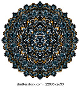 Geometrisches Mandala mit Blumenmotiv (Vektorbild)