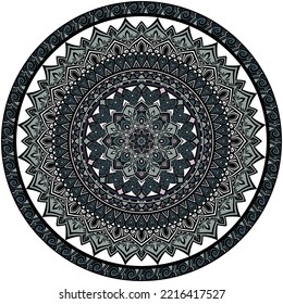Geometric mandala with flower motif (vector image)