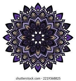 Geometric mandala with flower motif (vector image)