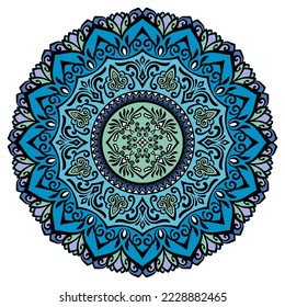 Mandala geométrica con motivos florales (imagen vectorial)