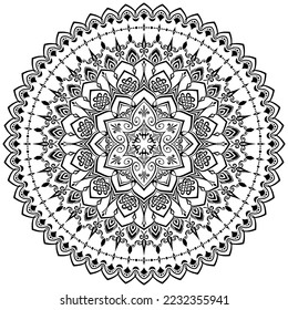 Geometric mandala with flower motif (vector image)