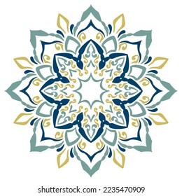 Geometric mandala with flower motif (vector image)
