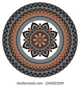 Geometric mandala with flower motif (vector image)