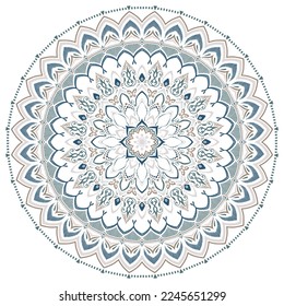 Geometric mandala with flower motif (vector image)