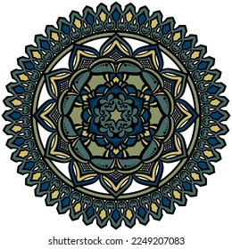 Geometric mandala with flower motif (vector image)