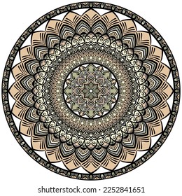 Geometric mandala with flower motif (vector image)