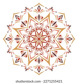 Geometric mandala with flower motif (vector image)
