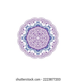 Geometric mandala flower vector template on a white background