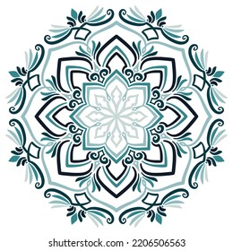 Geometric mandala in henna tattoo style(vector image)
