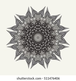 Geometric mandala icon isolated for card, winter christmas design, decoration, colouring book. vector illustrator eps 8
