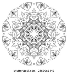 Its a geometric mandala line art.