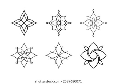 Geometric Mandala Line Art Designs Geometric Floral OrnamentsFloral Geometric Line Art Designs